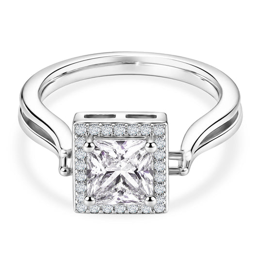Rosa Zirkonia, Weißer Zirkonia Ring Nickelfreies Messing (Größe 17.25)