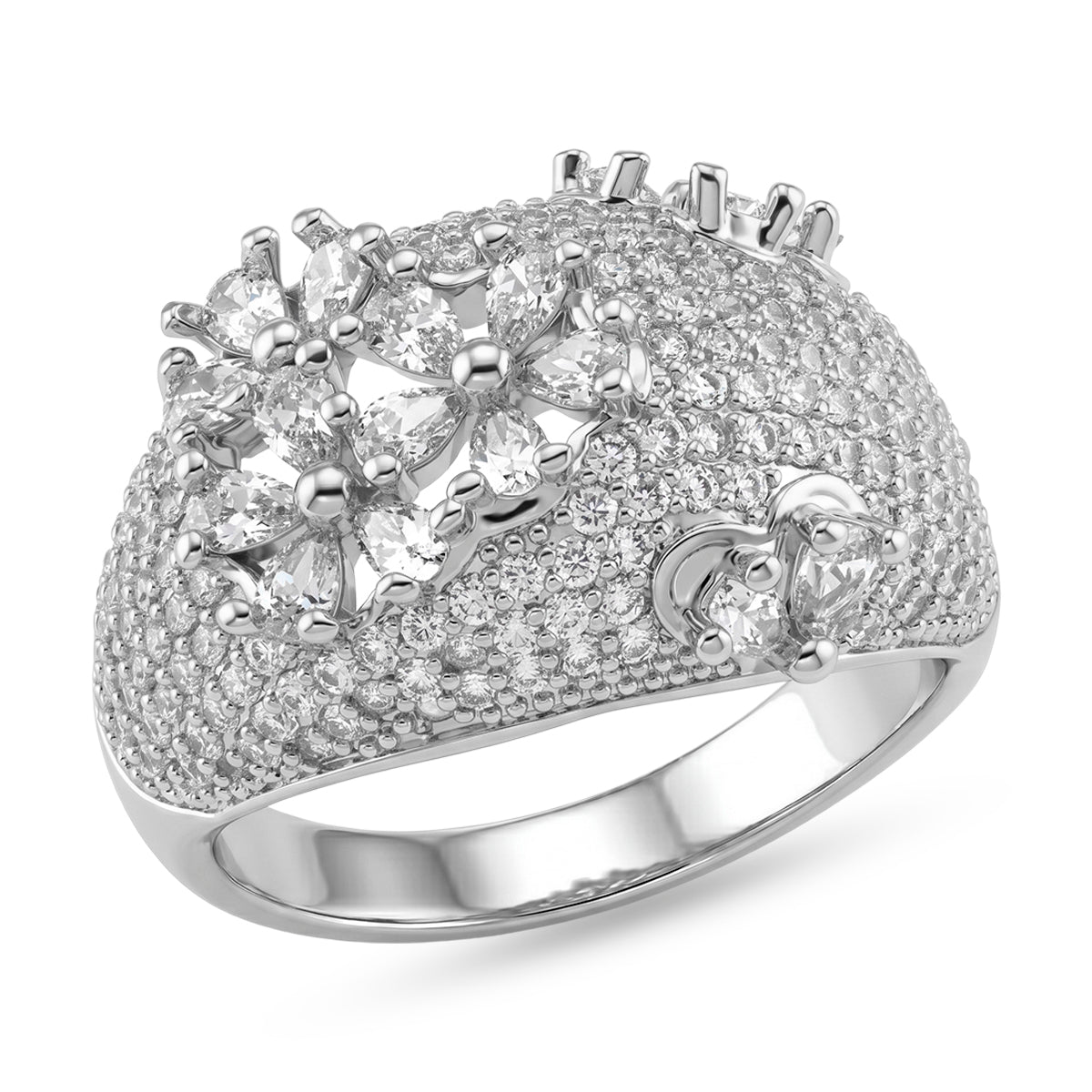 Weißer Zirkonia Ring Nickelfreies Messing (Größe 18.00)