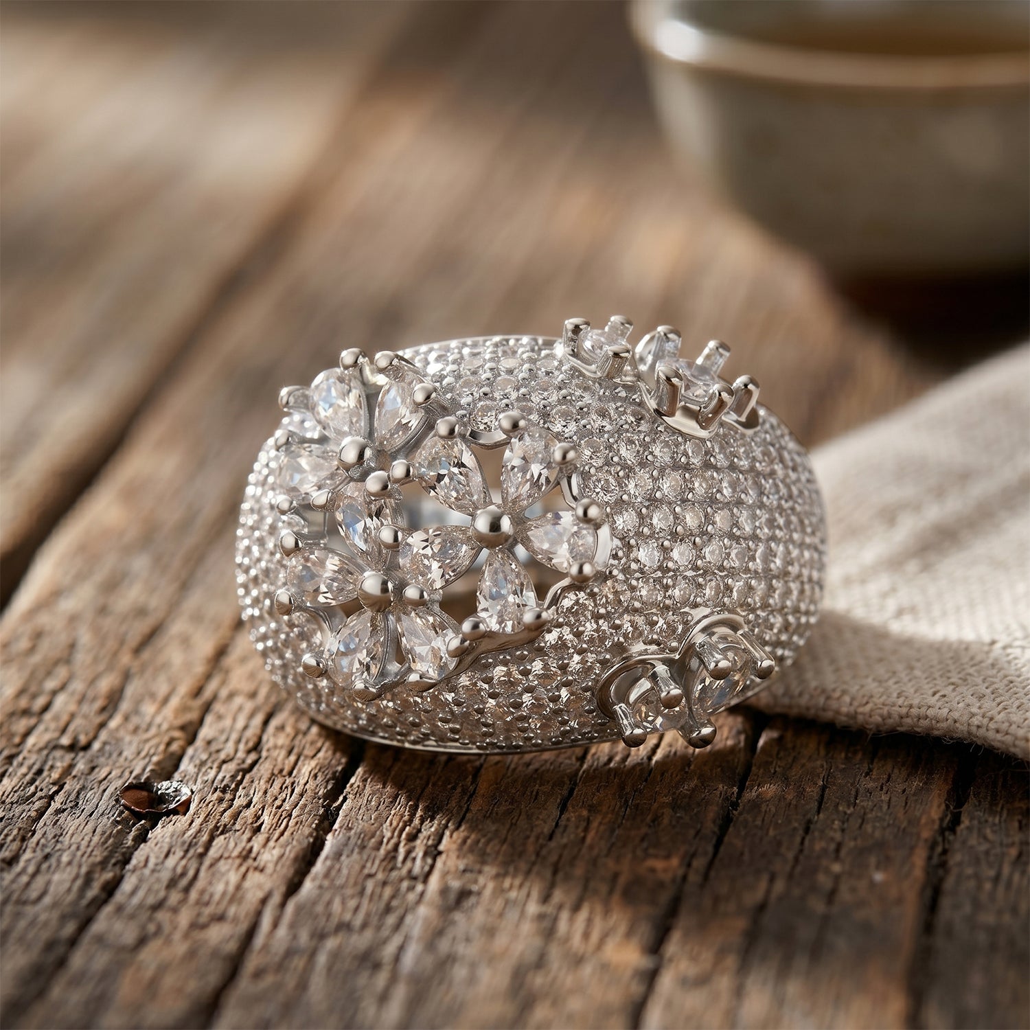 Weißer Zirkonia Ring Nickelfreies Messing (Größe 18.00)