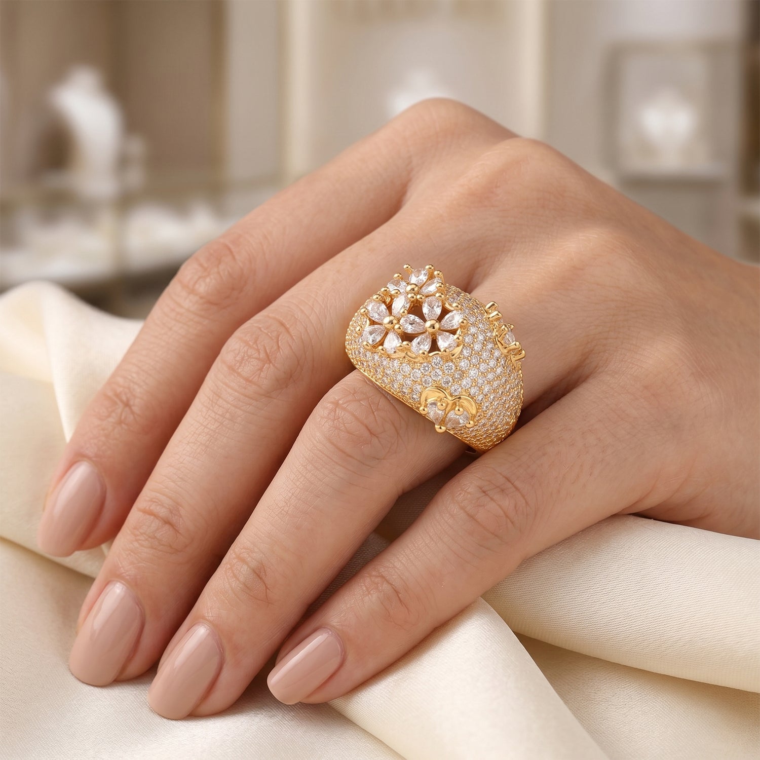 Weißer Zirkonia Ring Nickelfreies Messing (Größe 18.00)