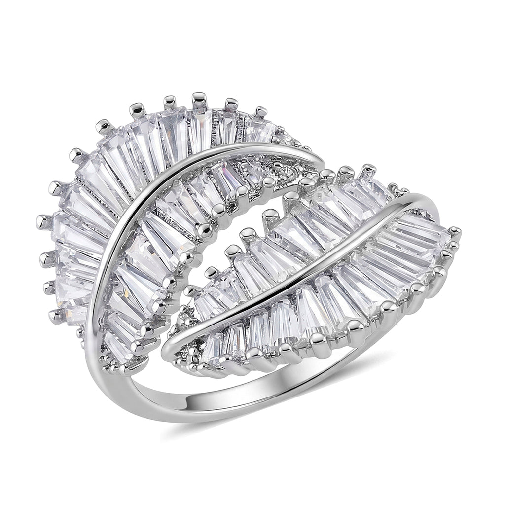 Weißer Zirkonia Ring Nickelfreies Messing Flexible (Größe 17.00-18.00)