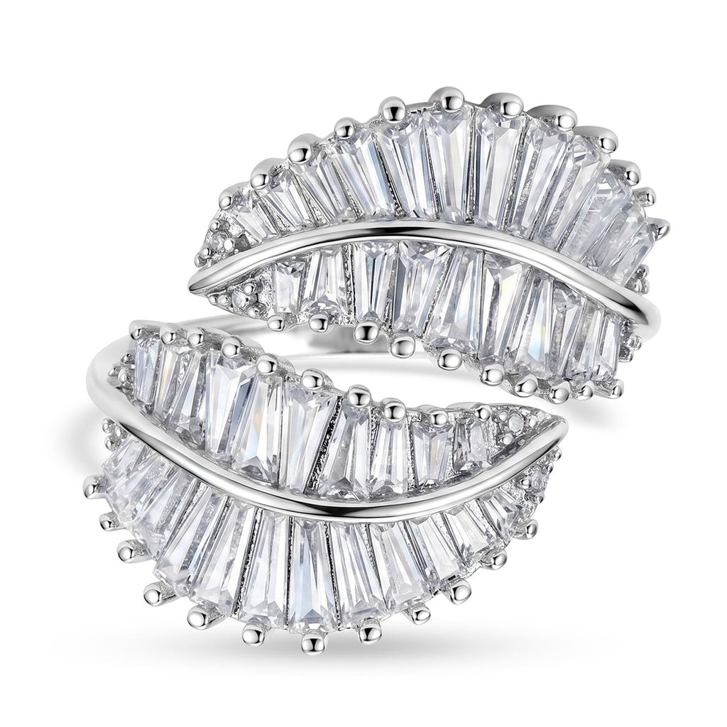 Weißer Zirkonia Ring Nickelfreies Messing Flexible (Größe 17.00-18.00)