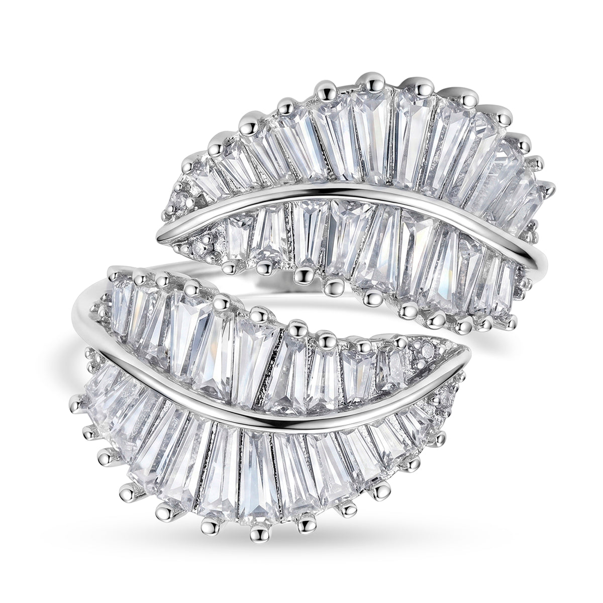 Weißer Zirkonia Ring Nickelfreies Messing Flexibles (Größe 19.00-20.00)