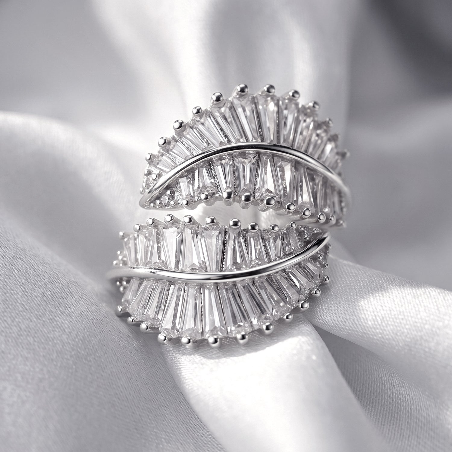 Weißer Zirkonia Ring Nickelfreies Messing Flexibles (Größe 19.00-20.00)