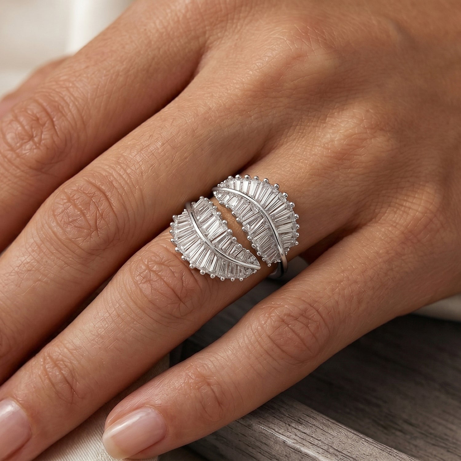 Weißer Zirkonia Ring Nickelfreies Messing Flexibles (Größe 19.00-20.00)