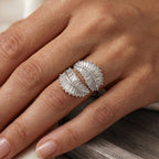 Weißer Zirkonia Ring Nickelfreies Messing Flexibles (Größe 19.00-20.00)