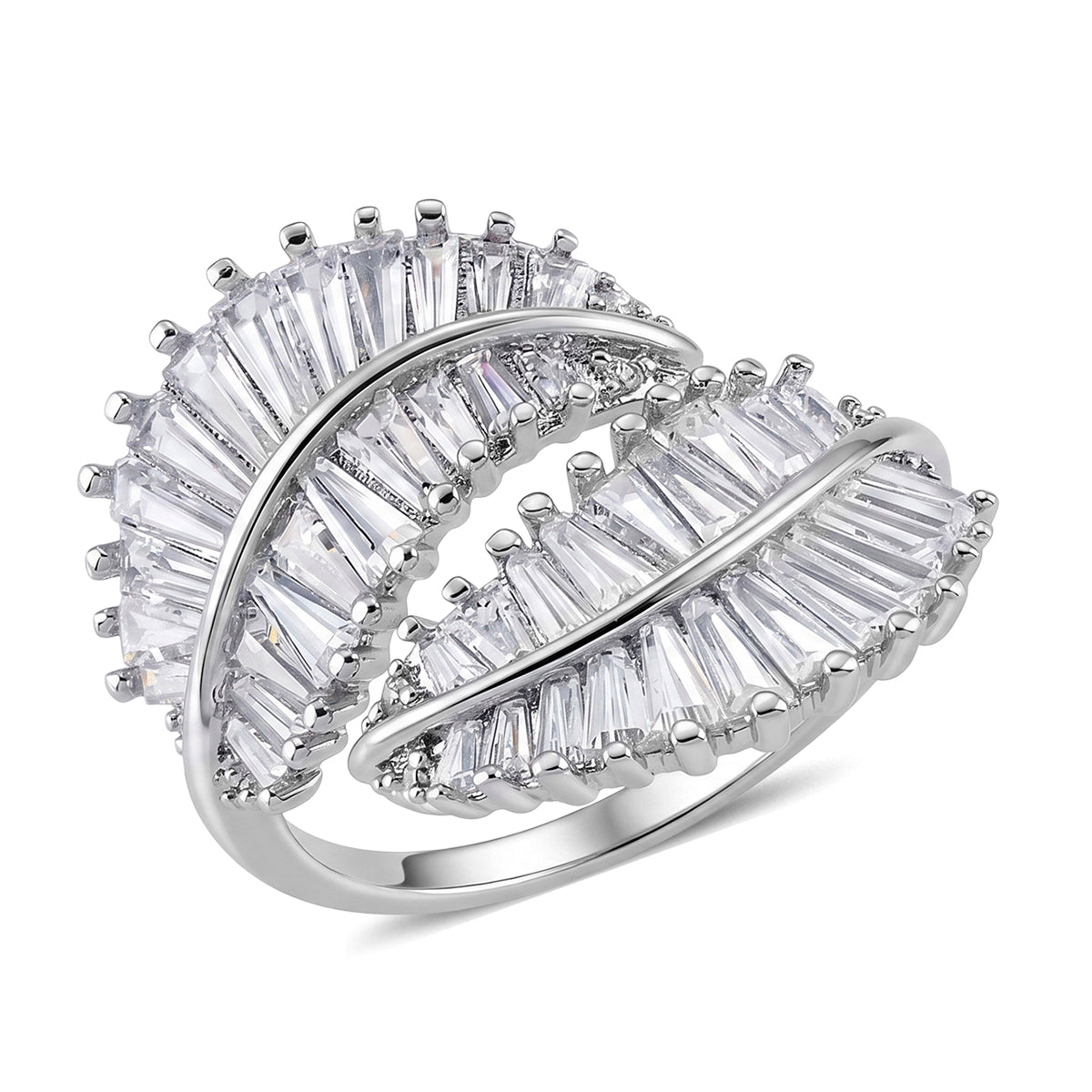 Weißer Zirkonia Ring Nickelfreies Messing Flexibles (Größe 19.00-20.00)