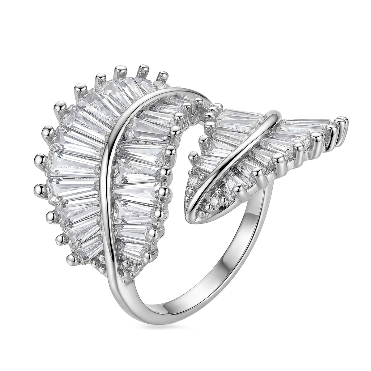 Weißer Zirkonia Ring Nickelfreies Messing Flexibles (Größe 19.00-20.00)