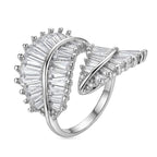 Weißer Zirkonia Ring Nickelfreies Messing Flexibles (Größe 19.00-20.00)