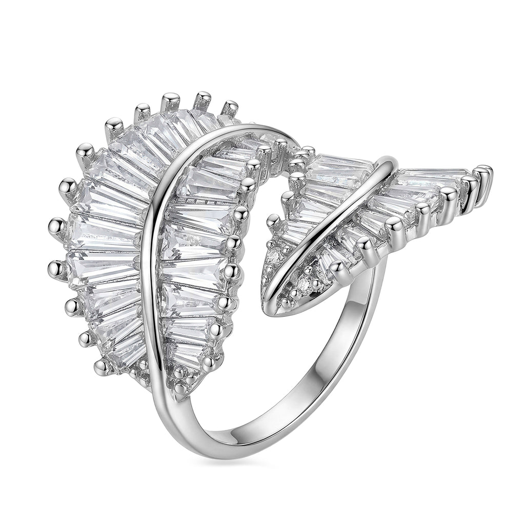 Weißer Zirkonia Ring Nickelfreies Messing Flexibles (Größe 19.00-20.00)