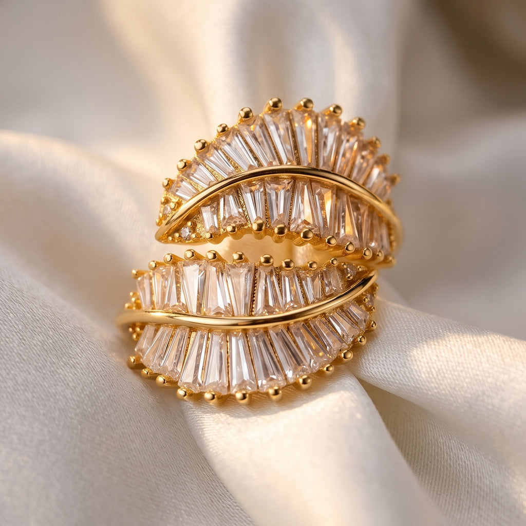 Weißer Zirkonia Ring Nickelfreies Messing Flexibles (Größe 17.00-18.00)
