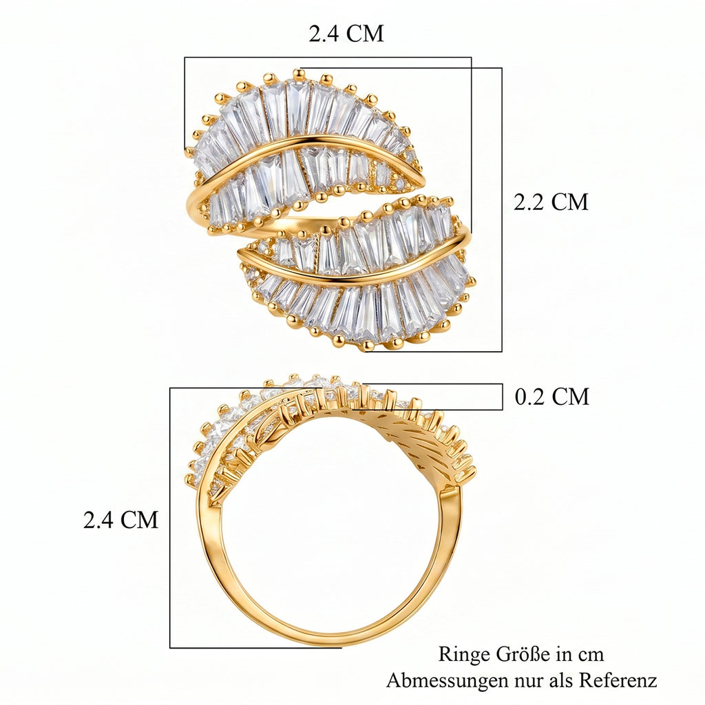 Weißer Zirkonia Ring Nickelfreies Messing Flexibles (Größe 19.00-20.00)