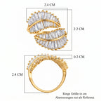 Weißer Zirkonia Ring Nickelfreies Messing Flexibles (Größe 19.00-20.00)