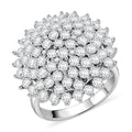 Weißer Zirkonia Ring Nickelfreies Messing, Silbefarben, (Größe 19.75) 6.00 ct
