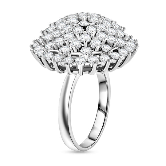 Weißer Zirkonia Ring Nickelfreies Messing, Goldfarben, (Größe 18.00) 6.00 ct