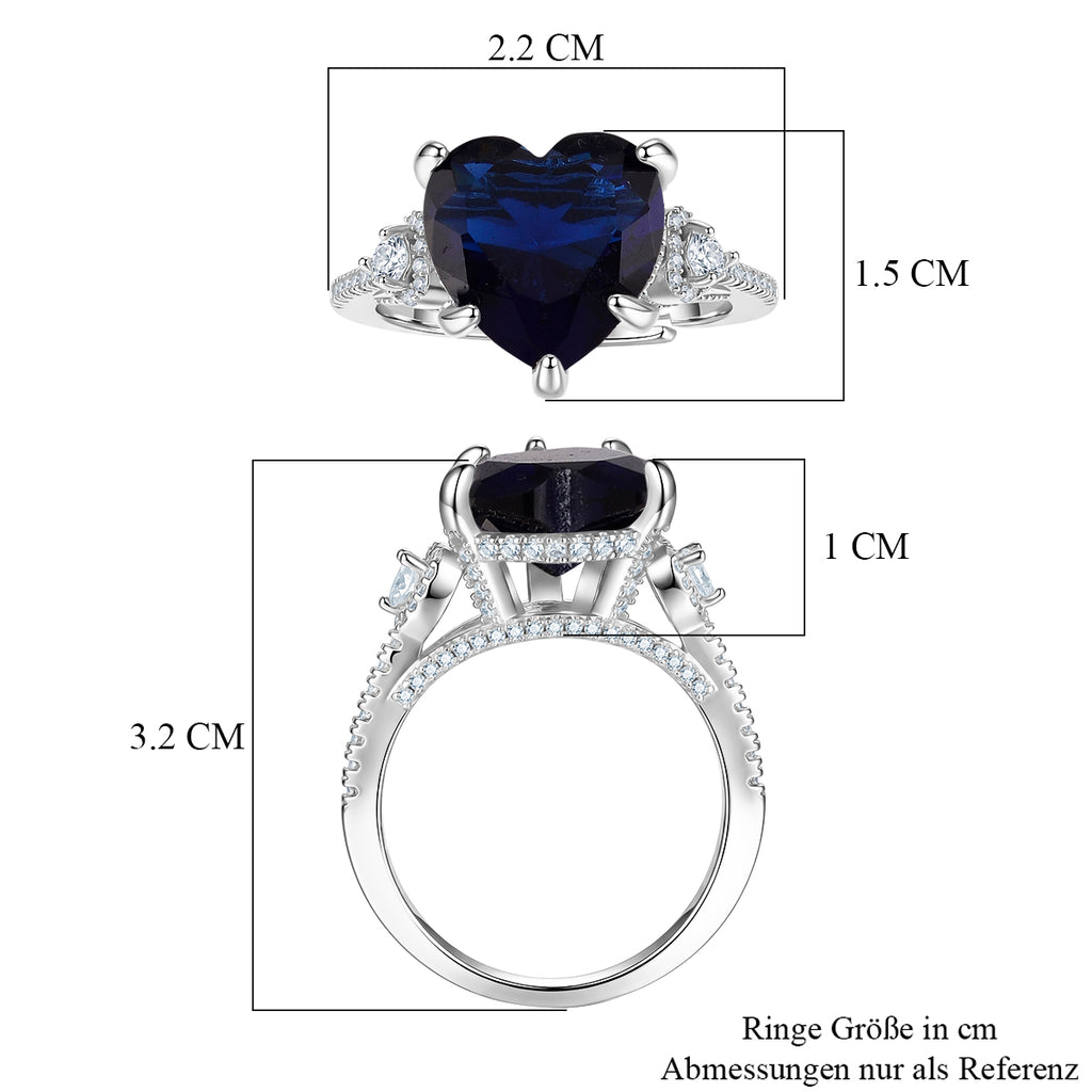Blau Kristall und Weißer Zirkonia Ring Nickelfreies Messing (Größe 18.00)