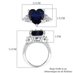 Blau Kristall und Weißer Zirkonia Ring Nickelfreies Messing (Größe 18.00)