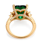 Grüner Kristall und Weißer Zirkonia Ring Nickelfreies Messing (Größe 18.00) 1.01 ct