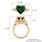 Grüner Kristall und Weißer Zirkonia Ring Nickelfreies Messing (Größe 18.00) 1.01 ct