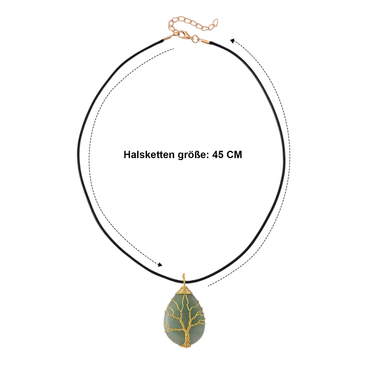 Grüner Aventurin Halskette ca. Flexibles cm Nickelfreies Messing ca. 45.00 ct