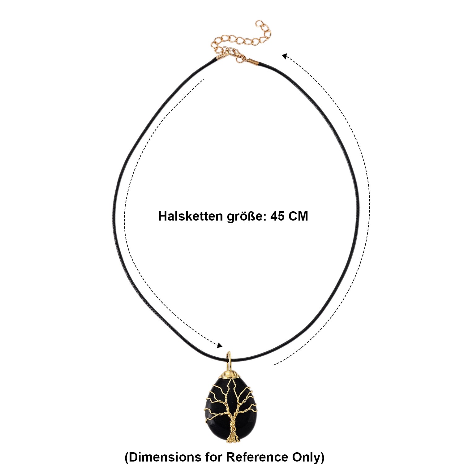 Schwarzer Achat Halskette ca. Flexibles cm Nickelfreies Messing ca. 45.00 ct