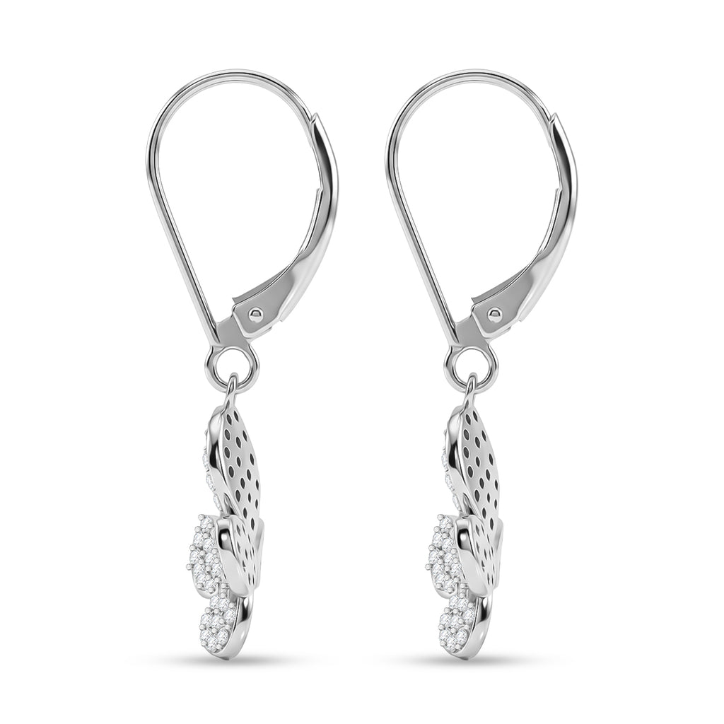 D'Joy Weißer Diamant Ohrringe 925 Silber Rhodiniert ca. 0.50 ct