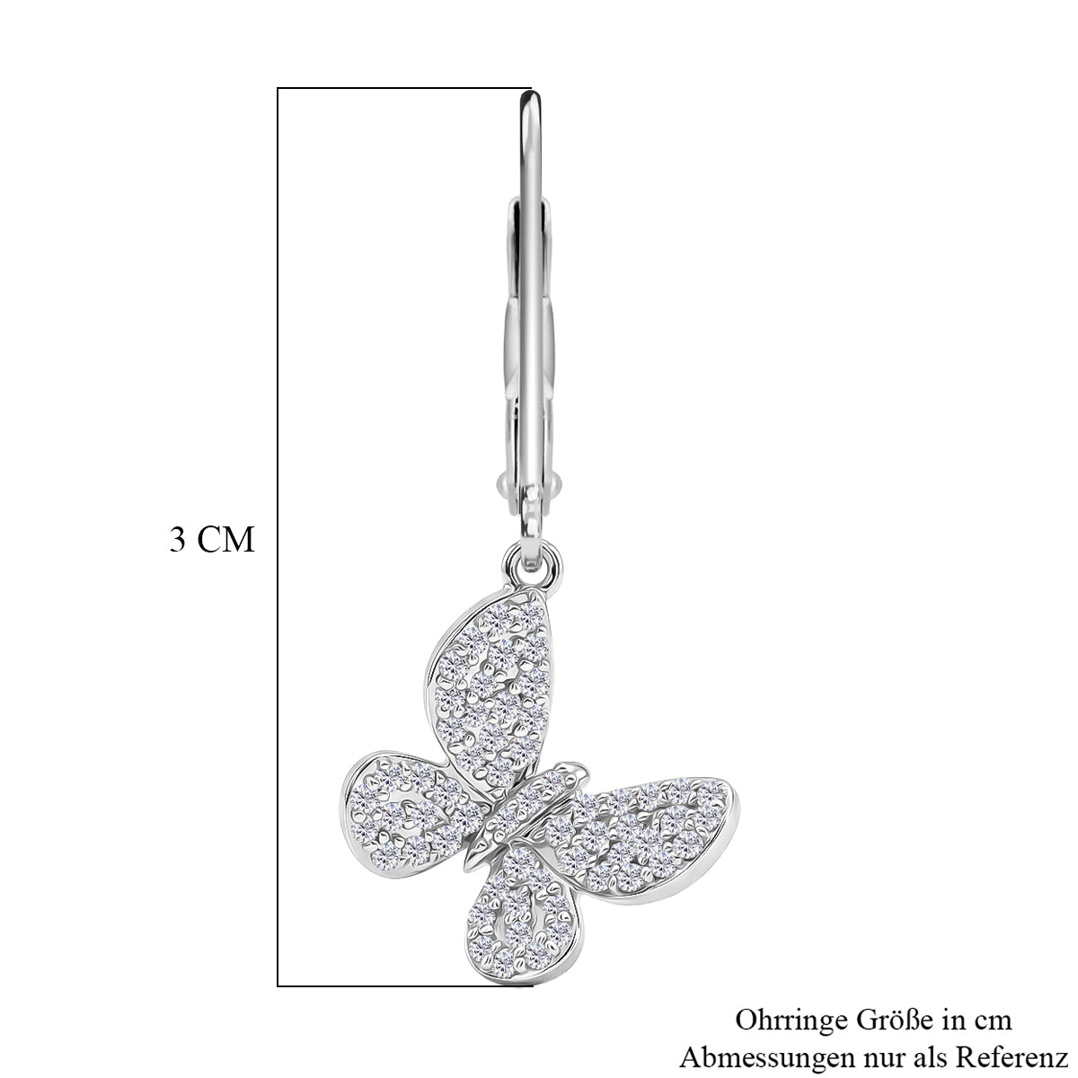 D'Joy Weißer Diamant Ohrringe 925 Silber Rhodiniert ca. 0.50 ct