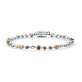 D'Joy mehrfarbiges Saphir und Moissanit 19cm zweifarbiges Armband - 3,27 ct.