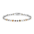 D'Joy Mehrfarbig Saphir Armband ca. 20 cm 925 Silber Rhodiniert und 750 Gelbgold Vermeil ca. 3,47 ct.