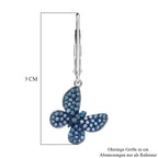 D'Joy Blauer Diamant Ohrringe 925 Silber Rhodiniert ca. 0.50 ct
