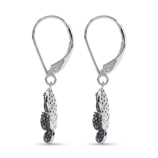 D'Joy Mehrfarbiger Diamant Ohrringe 925 Silber Rhodiniert ca. 0.50 ct
