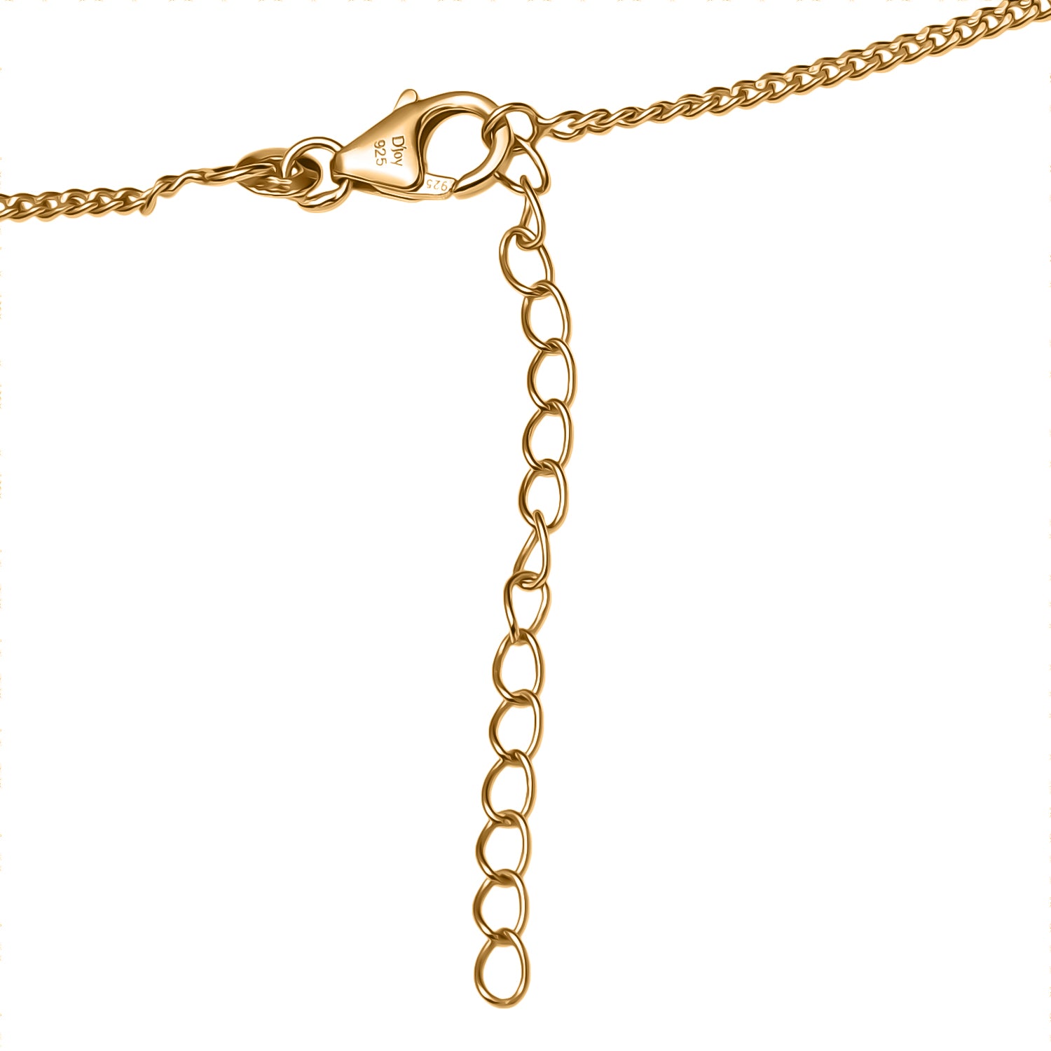 D'Joy AA Mehrfarbig-Turmalin Halskette ca. 45 cm + 5 cm Extender, 925 Silber 750 Gelbgold vermeil ca. 5,38 ct.