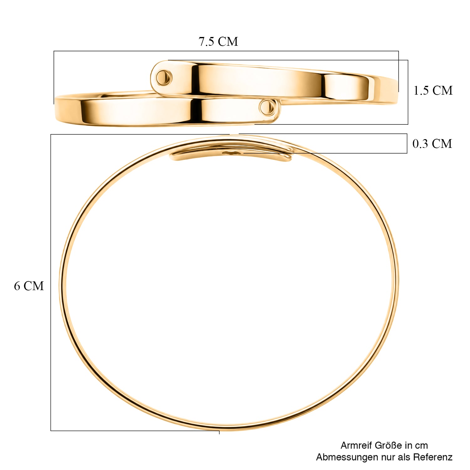 D'Joy 925 Silber 750 Gelbgold vermeil Armreif ca. 19 cm ca. 13,51g