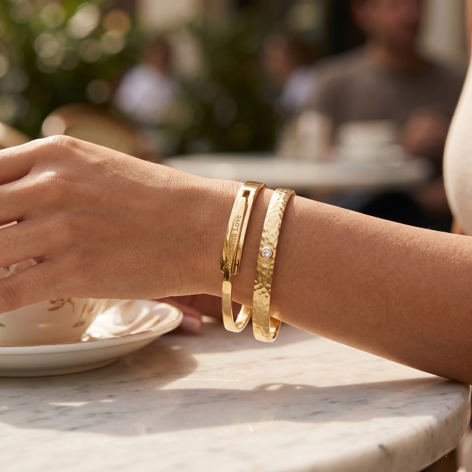 D'Joy 925 Silber 750 Gelbgold vermeil Armreif Flexibles (19cm-20cm) ca. 13,80g
