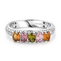 D'Joy AA mehrfarbiger Turmalin Ring, 925 Silber platiniert - 0,98 ct.