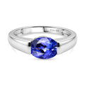 D'Joy Premium Tansanit Ring 925 Silber Rhodiniert (Größe 18.00) ca. 1.65 ct