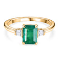 LUXORO AAA Kagem Sambischer Smaragd, Weißer Diamant Ring 375 Gold (Größe 19.00) ca. 1.73 ct