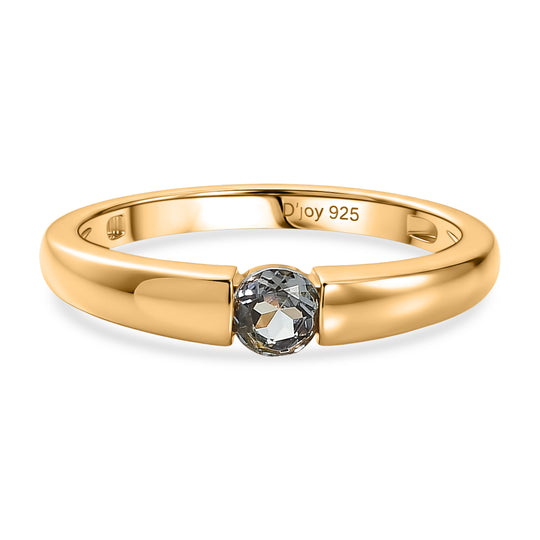 D'Joy Grüner Tansanit Ring 925 Silber 750 Vergoldet (Größe 17.00) ca. 0,28 ct