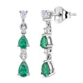 D'Joy AAA Kagem Sambischer Smaragd Ohrringe 925 Silber Rhodiniert ca. 1,09 ct.