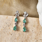 D'Joy AAA Kagem Sambischer Smaragd Ohrringe 925 Silber Rhodiniert ca. 1,09 ct.