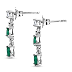 D'Joy AAA Kagem Sambischer Smaragd Ohrringe 925 Silber Rhodiniert ca. 1,09 ct.
