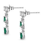 D'Joy AAA Kagem Sambischer Smaragd Ohrringe 925 Silber Rhodiniert ca. 1,09 ct.
