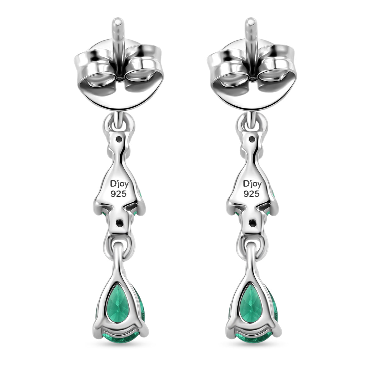 D'Joy AAA Kagem Sambischer Smaragd Ohrringe 925 Silber Rhodiniert ca. 1,09 ct.