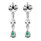 D'Joy AAA Kagem Sambischer Smaragd Ohrringe 925 Silber Rhodiniert ca. 1,09 ct.