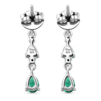 D'Joy AAA Kagem Sambischer Smaragd Ohrringe 925 Silber Rhodiniert ca. 1,09 ct.