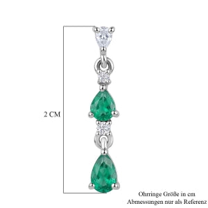 D'Joy AAA Kagem Sambischer Smaragd Ohrringe 925 Silber Rhodiniert ca. 1,09 ct.