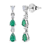 D'Joy AAA Kagem Sambischer Smaragd Ohrringe 925 Silber Rhodiniert ca. 1,09 ct.