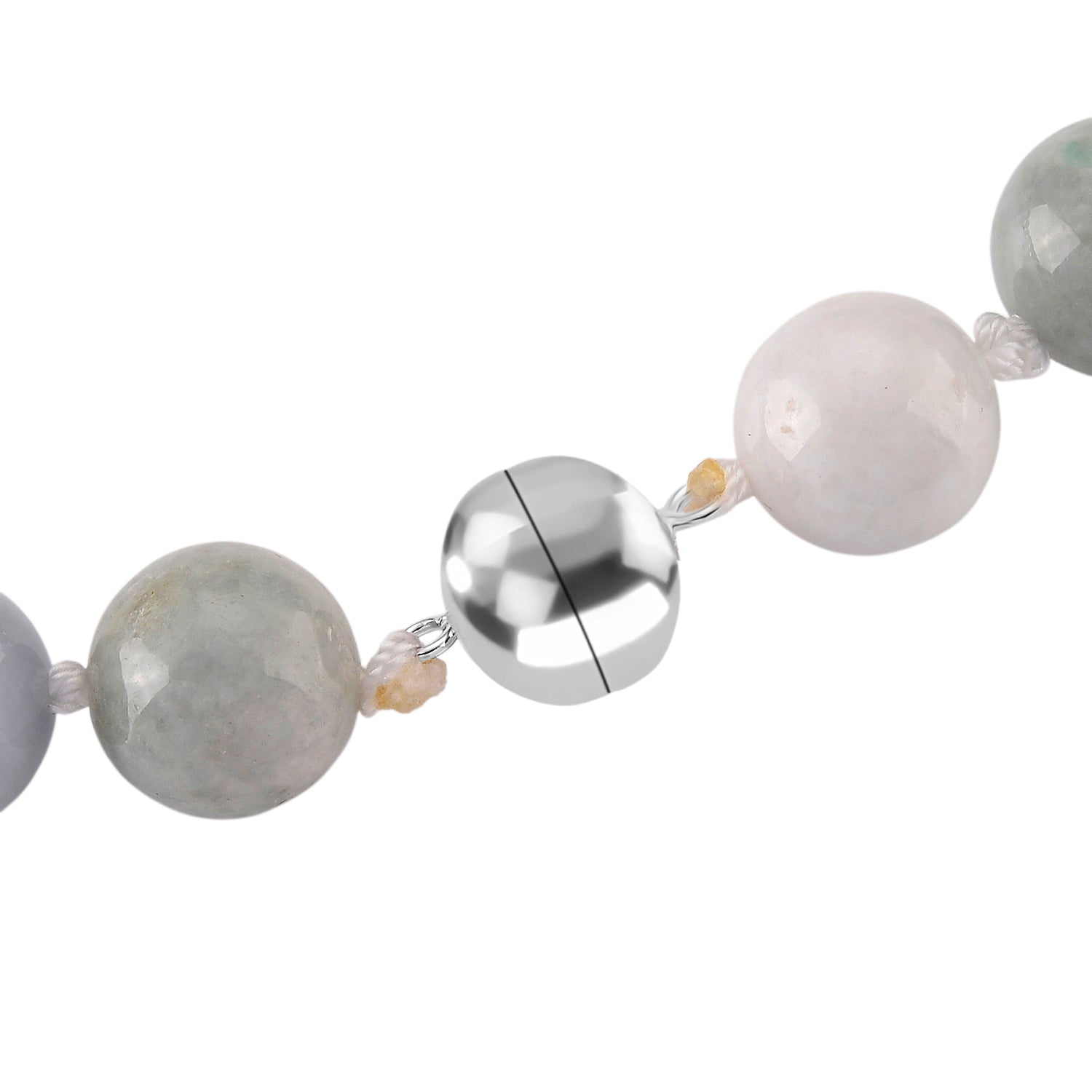 D'Joy Mehrfarbig Jade Halskette ca. 50 cm 925 Silber Rhodiniert ca. 640,00 ct.