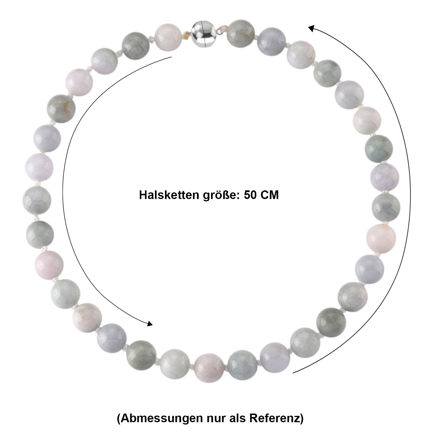 D'Joy Mehrfarbig Jade Halskette ca. 50 cm 925 Silber Rhodiniert ca. 640,00 ct.