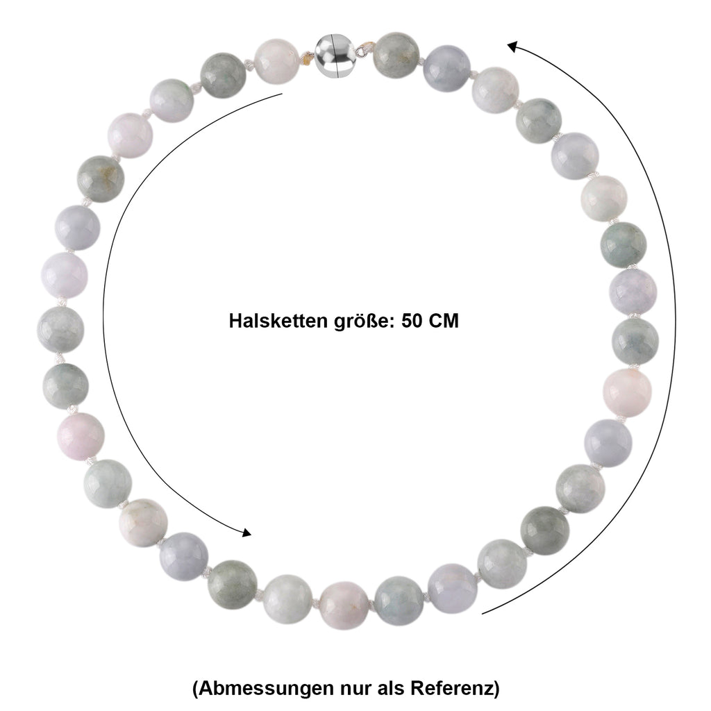D'Joy Mehrfarbig Jade Halskette ca. 50 cm 925 Silber Rhodiniert ca. 640,00 ct.